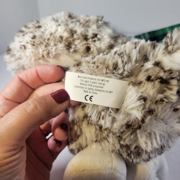 Plush Owl Toy with Green Plaid Scarf, Realistic Stuffed Animal - 11 Inches - Picture 8 of 11